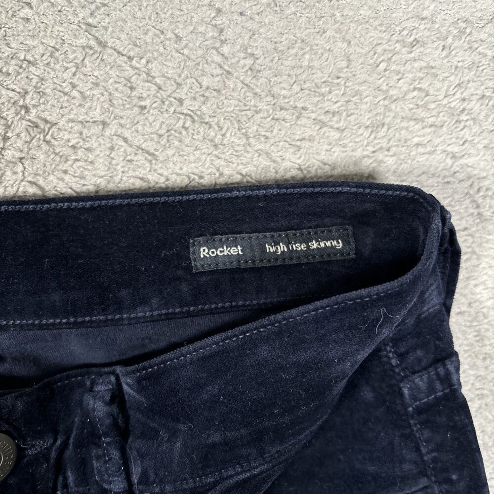 Citizens Of Humanity Rocket High Rise Skinny Pants Navy Blue Velvet Jeans Sz 25 - Picture 8 of 13